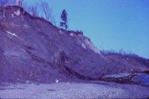 Looking up the Bluff Road bluffs